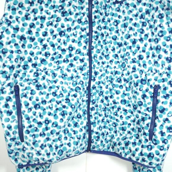 Nike Men's Club Medium Blue Dot Pattern Logo Embroidered Full Zip Fleece Jacket - Picture 3 of 12